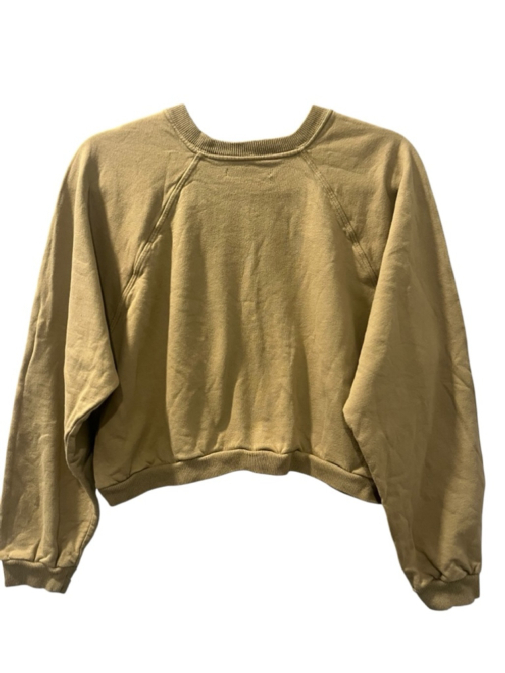 Reformation Hunter Cropped Raglan Sweatshirt Green Size Med Soft Fleece Lounge